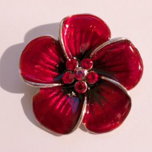 Etsy red flower pendant