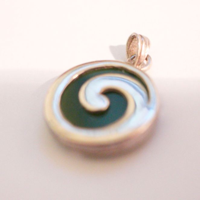Etsy silver & jade spiral pendant 2